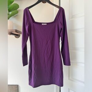 Babaton square neck plum mini dress